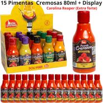 Molho Pimenta Cremosa Com Azeitonas Bahia Premium Kit Churrasco Até 4 Sabores 80ml cada Display com 15 Unidades 80ml