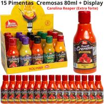 Molho Pimenta Cremosa Com Azeitonas Bahia Premium Kit Churrasco Até 4 Sabores 80ml cada Display com 15 Unidades 80ml