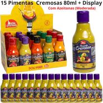 Molho Pimenta Cremosa Para Lanches Carolina Reaper Picancia Extra Forte Display Bahia Premium Até 4 Sabores C/15un 80ml