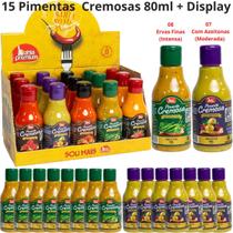 Molho Pimenta Cremosa Para Lanches Carolina Reaper Picancia Extra Forte Display Bahia Premium Até 4 Sabores C/15un 80ml