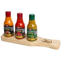 Molho Pimeta Cremosa Bahia Premium Kit 3 unid. 80ml + Régua Sabores Carolina Reaper (Mais Forte do Mundo) Tradicional e Ervas Finas