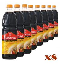 Molho Shoyu Tradicional Sakura 1 Litro - (Kit com 8) Molho Shoyu Tradicional Sakura 1 Litro - (Kit com 8)