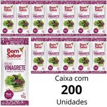 Molho Vinagrete Bom Sabor Kit Caixa com 200 Unidades Para Salada Legumes Sache 4ml Saudavel