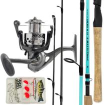 Molinete Mega 2000 Vara Carbono Pro Staff Acqua 1,80 Estojo