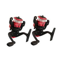 Molinete Pesca Com Linha Carretel 2 Rolamentos Manivela Intercambiável Acessório Pescador 2un