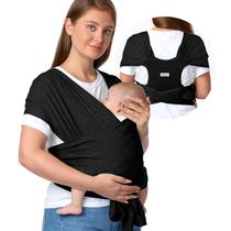 Momcozy Wrap Carrier Ajustável para Bebês 3,6-15,8 kg Preto