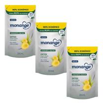 Monange sabonete líquido detox capim-limão e gengibre com glicerina refil são 3 unidades de 200 ml
