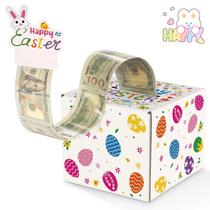 Money Pull Box PERFQU Happy Easter, presente em dinheiro com 100 sacolas