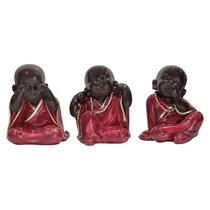 Monge Buda Hindu Trio Não Falo Vejo Escuto Várias Cores 9cm - M3 Decoração
