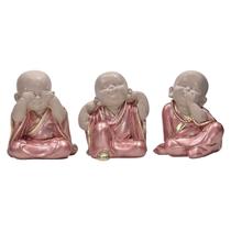 Monge Buda Hindu Trio Não Falo Vejo Escuto Várias Cores 9cm
