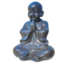 Monge Chines Buda Tibeteno Rezando Meditando Grande 38 cm Pintura Refletiva