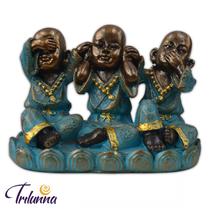 Monges Dos Sentidos 13cm Dourado/Azul - Trilunna