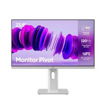Monitor 23,8" GET GT Full HD IPS Branco, 120Hz, com ajuste de altura e rotação, ergonomia e um visual moderno para qualquer setup GET