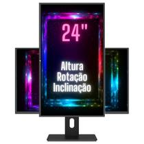 Monitor 24" LED Ergonômico Ajuste de altura, rotação vertical, rotação horizontal, inclinação, Widescreen, 2ms, 75Hz, Full HD, HDMI, 3green Pro 243G
