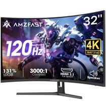 Monitor Amzfast 32" 4K 120Hz 1ms Curvo para Jogos HDR