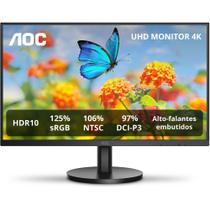 Monitor AOC 27" 4K UHD IPS 125% sRGB 97% DCI-P3 Alto-falantes U27B3A