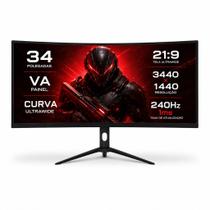 Monitor Curvo Gamer 34 Polegadas Ultrawide 240Hz 1ms FreeSync G-Sync DELTA-M3445AUC PRO