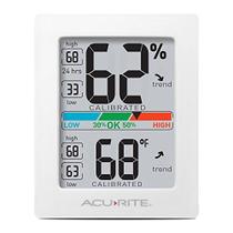 Monitor de AcuRite para estufa, casa ou escritório (3 x 2,5 polegadas) Medidor de termômetro ambiente com umidade de temperatura, hygrometer digital interno