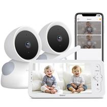 Monitor de Bebê ARENTI D3 - 3MP, Tela de 5 Polegadas e 2 Câmeras com Visão Dividida