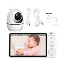Monitor De Bebê Com Vídeo De 5 Polegadas Com Câmera PTZ Zoom Sensor De Temperatura Canções De Ninar