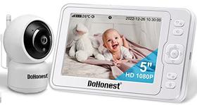 Monitor de bebê DoHonest com câmera e áudio - HD 1080P 5"