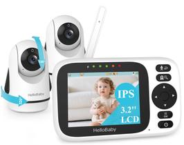 Monitor de bebê HelloBaby 3.2" 2 câmeras 300m de alcance ECO
