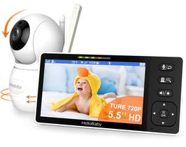 Monitor de Bebê HelloBaby 720P HD 5,5" - Alcance de 1000 Pés com Áudio