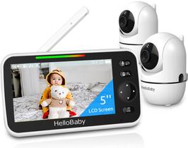 Monitor de Bebê HelloBaby HB6550 - Tela de 5" com 2 Câmeras e 26h de Bateria
