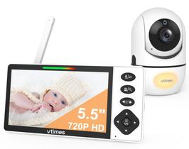 Monitor de bebê VTimes com câmera e áudio 720P HD de 5,5 polegadas Monitor de bebê VTimes com câmera e áudio 720P HD de 5,5 polegadas