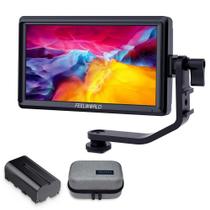 Monitor de campo da câmera FEELWORLD S55 V3 6" FHD com bateria