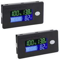 Monitor de capacidade de bateria DROK 10-100V para 12V 24V 48V x2 Monitor de capacidade de bateria DROK 10-100V para 12V 24V 48V x2