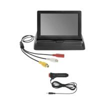 Monitor De Carro Dobrável 4.3 TFT LCD HD Com Câmera De Ré E 8 LEDs Para Estacionamento Fácil