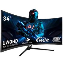 Monitor de computador para jogos Gawfolk de 34 polegadas Ultrawide Curved