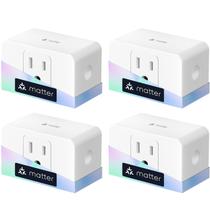 Monitor de energia WiFi Smart Plug Meross Matter 15A, pacote com 4