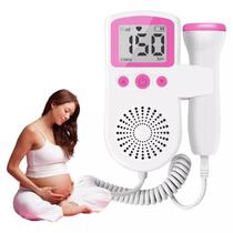 Monitor De Frequência para Ouvir os Batimentos do Bebê Fetal Doppler Cor Rosa