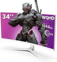 Monitor de jogos CRUA 34 polegadas branco 144 Hz 21:9 WQHD 3440x1440