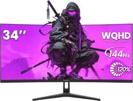 Monitor de jogos CRUA Curvo WQHD de 34 polegadas 144 Hz 1500R Ultrawide