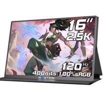Monitor de jogos portátil gogtesi 16" 2.5K QHD 120Hz 400nits