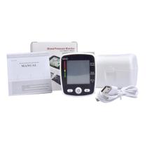 Monitor de Pressão Arterial de Pulso Recarregável via USB - Branco