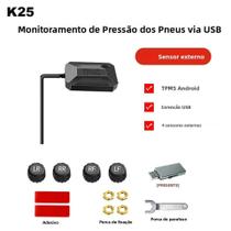 Monitor De Pressão De Pneus Sem Fio Com Tela Grande, Navegação Android, Alarme De Carro USB De Alta Monitor De Pressão De Pneus Sem Fio Com Tela Grande, Navegação Android, Alarme De Carro USB De Alta