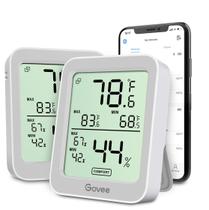 Monitor de temperatura e umidade Govee Indoor, pacote com 2 unidades, cinza Monitor de temperatura e umidade Govee Indoor, pacote com 2 unidades, cinza
