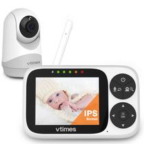 Monitor de vídeo para bebês VTimes com câmera e tela de áudio de 3,2"