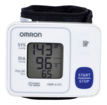 Monitor digital de pressão arterial de pulso Omron com sensor de posição branco