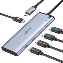 Monitor duplo do hub USB C para USB C 4K @60Hz DP Modo Alt 100W PD