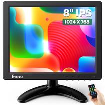 Monitor Eyoyo de 8 polegadas 1024x768 4:3 IPS HDMI/VGA/AV/BNC