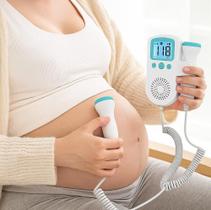Monitor Fetal Doppler Aparelho Ouvir Coracao Do Bebe Ultrassom Batimentos Gravida Verde