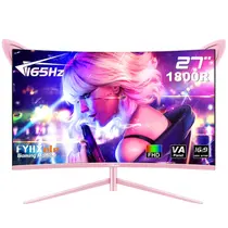Monitor FyhXele Gaming de 27 polegadas 1800R curvo FHD 165 Hz 1 ms