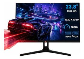Monitor Gamer 23.8 Full HD 100Hz 1ms IPS FreeSync, Conexões HDMI/VGA e Tela Filtro Azul para Games, Estudos