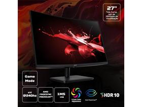 Monitor Gamer Acer 27" Ed270 X2bmiipx Nitro Led/Va Full Hd 240hz 1ms Hdmi Displayport Curvo