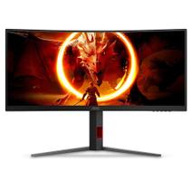Monitor Gamer Curvo AOC Agon 34", Ultrawide, WQHD, 180Hz, 0.5ms, Fast VA, Adaptive-Sync, Altura Ajustável, Preto - U34G4C